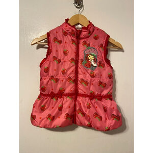 Vintage Strawberry Shortcake Pink Puffer Vest (flaws) Size 6